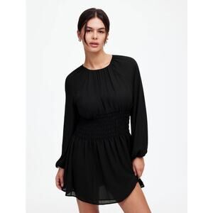 Madewell Bubble Sleeve Smocked Stretchy Mini Dress US Women's M